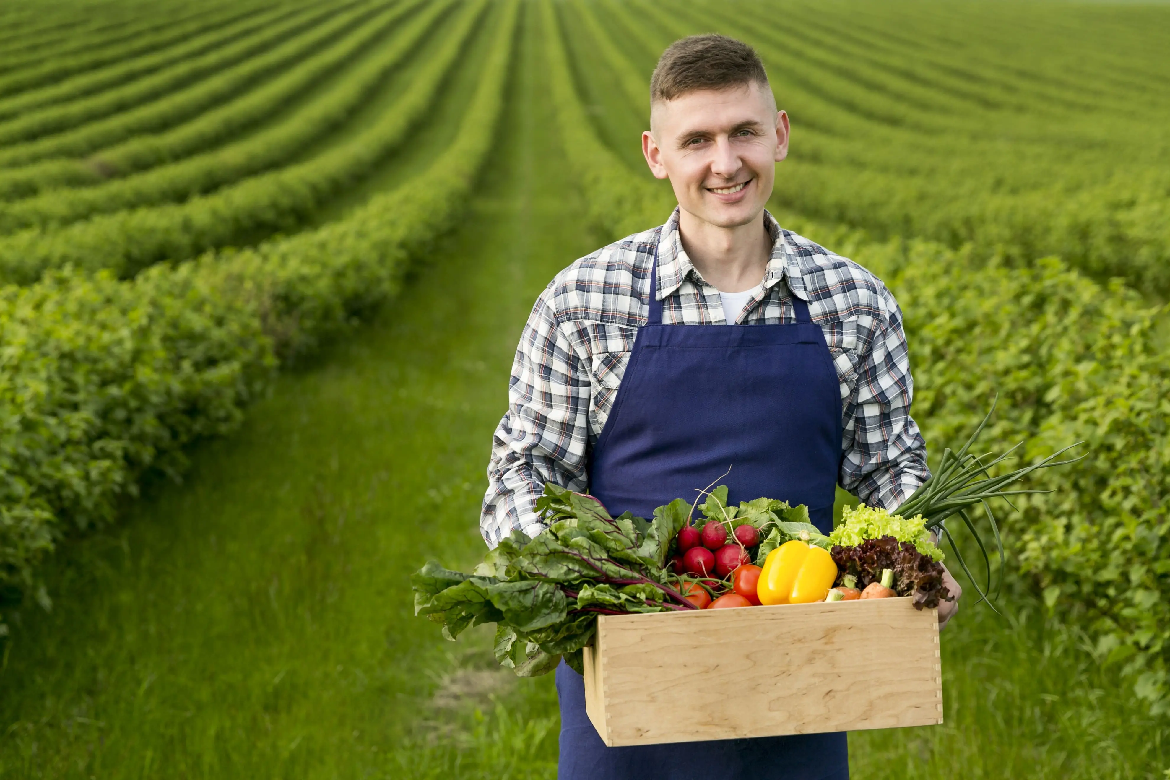 Man holding vegetables
